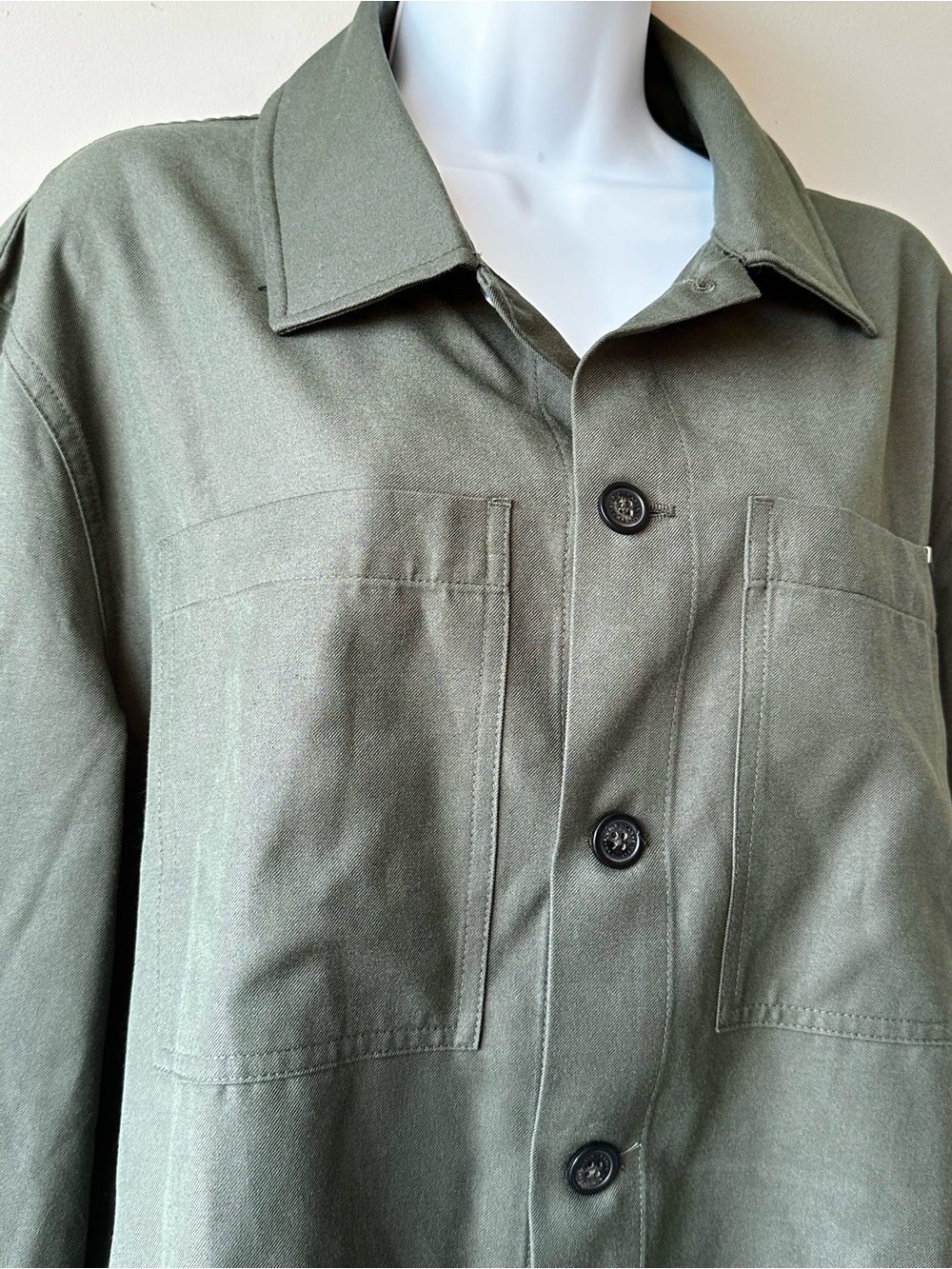 I Love Ugly Premium Green Long Sleeve Button Up Shacket Jacket - Picture 2 of 11
